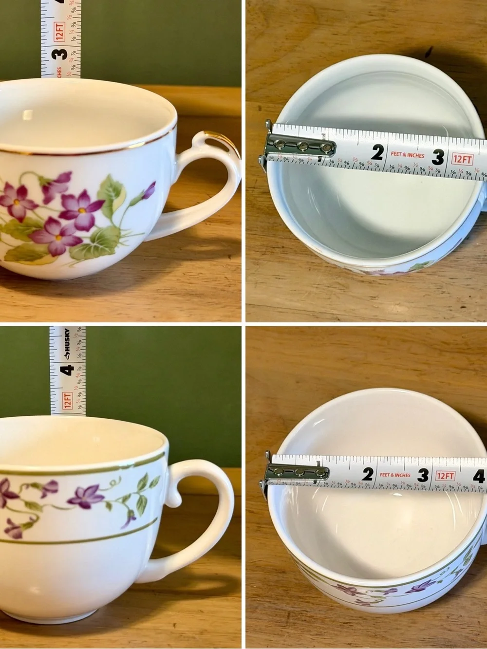Vintage Bohemia Czechoslovakia Violet Floral Tea Set | 10 Pieces